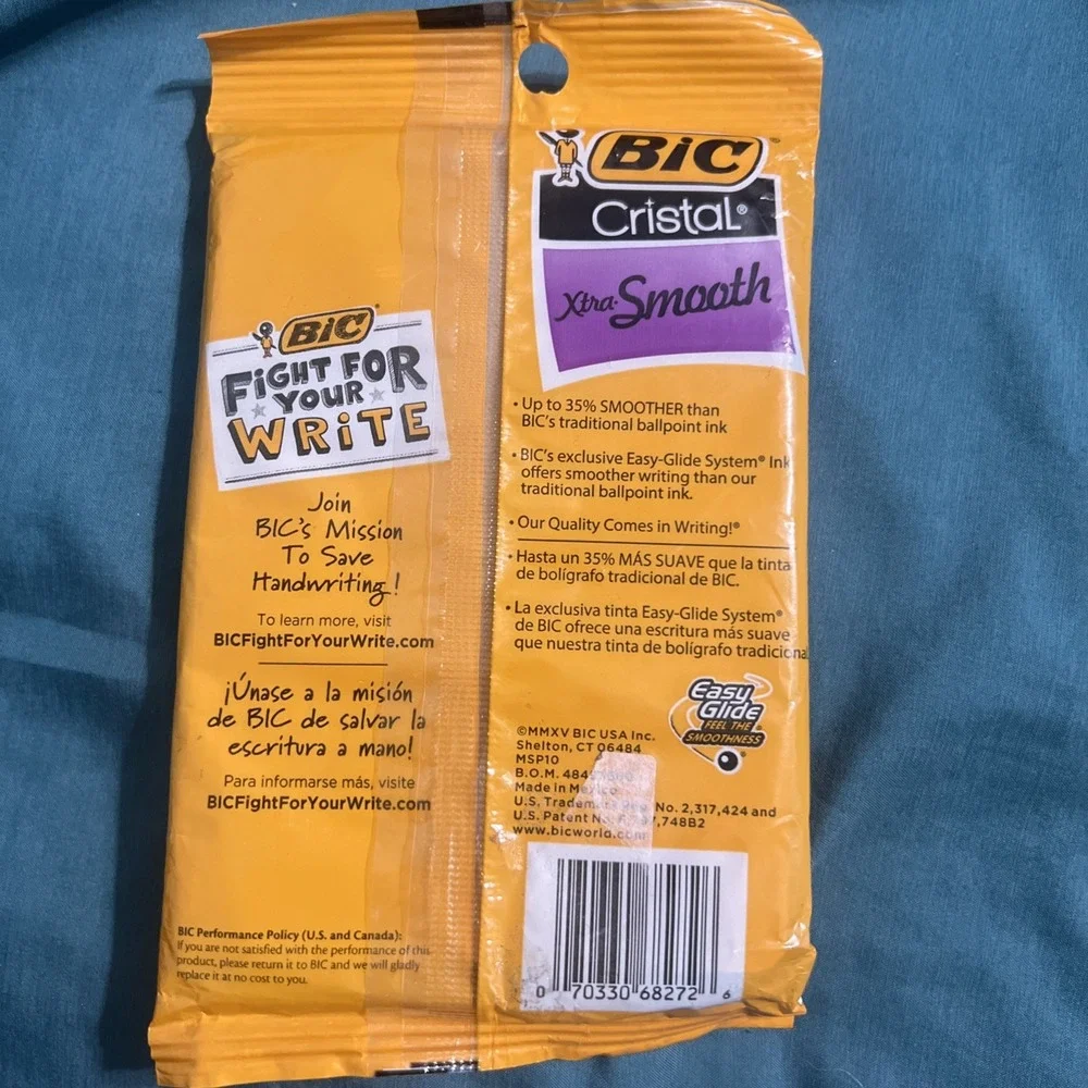2015 BiC Cristal Xtra Smooth Ball Pen, Medium,‎ Blue 68272, 10 Ct